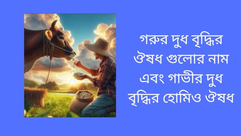 গরুর দুধ বৃদ্ধির ঔষধ গুলোর নাম ও গাভীর দুধ বৃদ্ধির হোমিও ঔষধ সম্পর্কে জানুন গরুর দুধ বৃদ্ধির ঔষধ