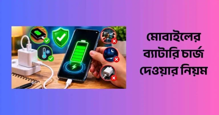 মোবাইলের ব্যাটারি চার্জ দেওয়ার নিয়ম