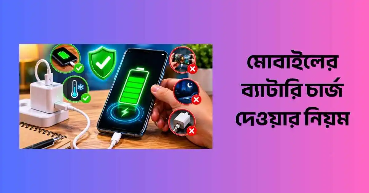 মোবাইলের ব্যাটারি চার্জ দেওয়ার নিয়ম