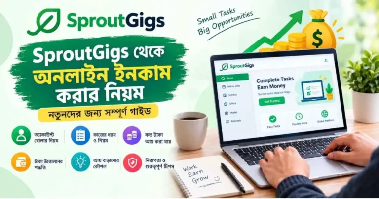 SproutGigs থেকে অনলাইন ইনকাম করার নিয়ম